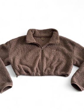 SKIMS Teddy cropped zip jacket